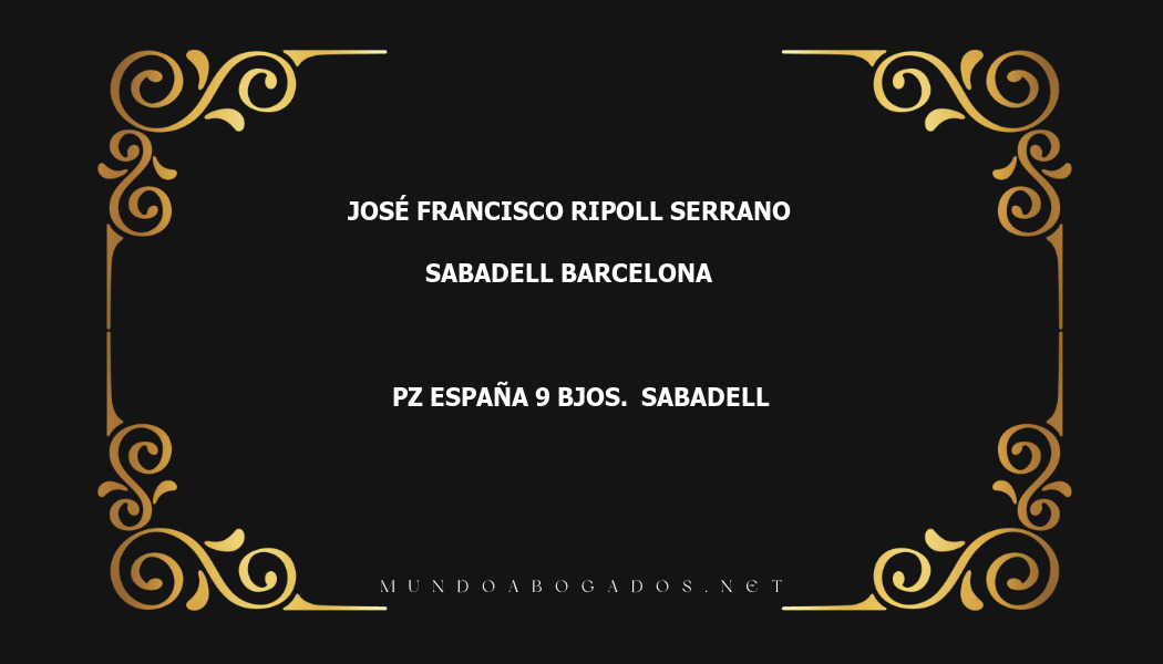 abogado José Francisco Ripoll Serrano en la localidad de Sabadell