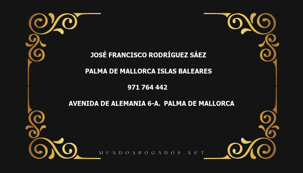 abogado José Francisco Rodríguez Sáez en la localidad de Palma de Mallorca