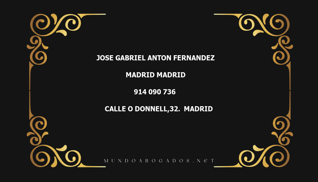 abogado Jose Gabriel Anton Fernandez en la localidad de Madrid