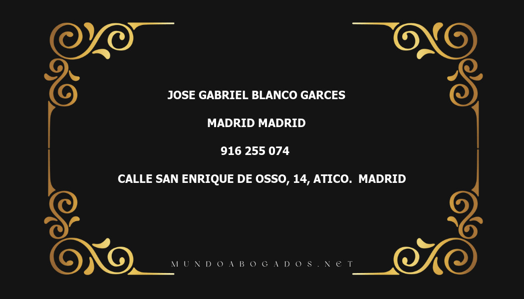 abogado Jose Gabriel Blanco Garces en la localidad de Madrid