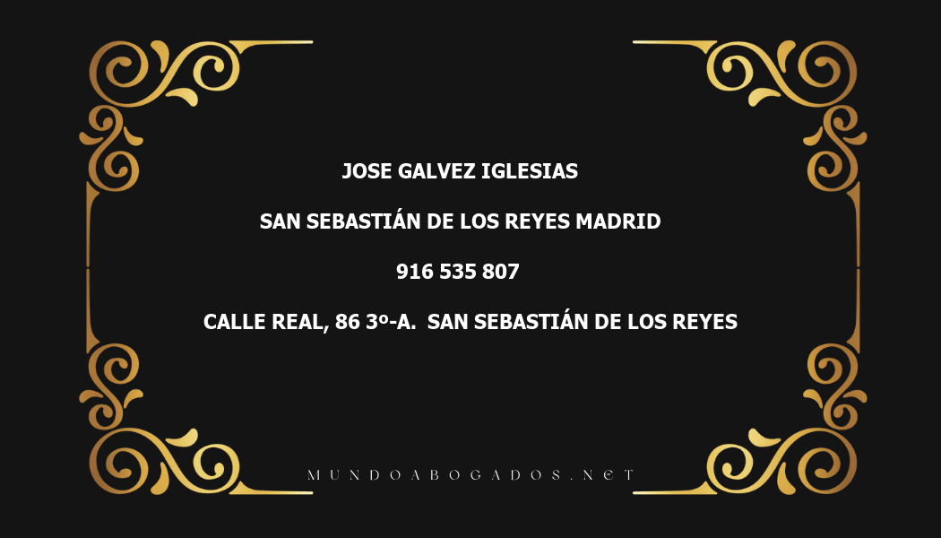 abogado Jose Galvez Iglesias en la localidad de San Sebastián de los Reyes