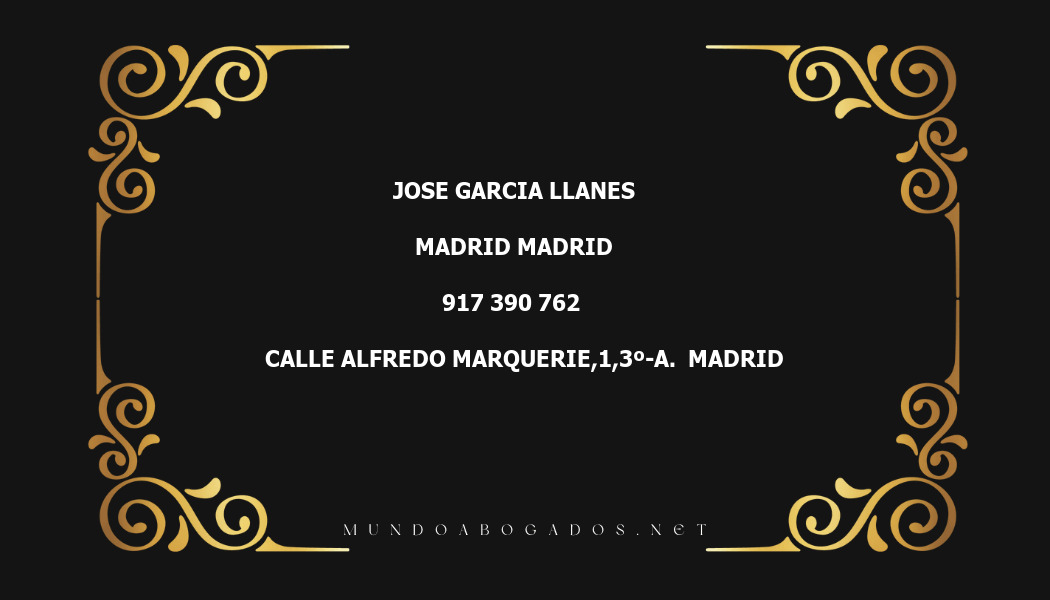 abogado Jose Garcia Llanes en la localidad de Madrid