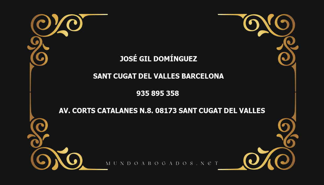 abogado José Gil Domínguez en la localidad de Sant Cugat del Valles