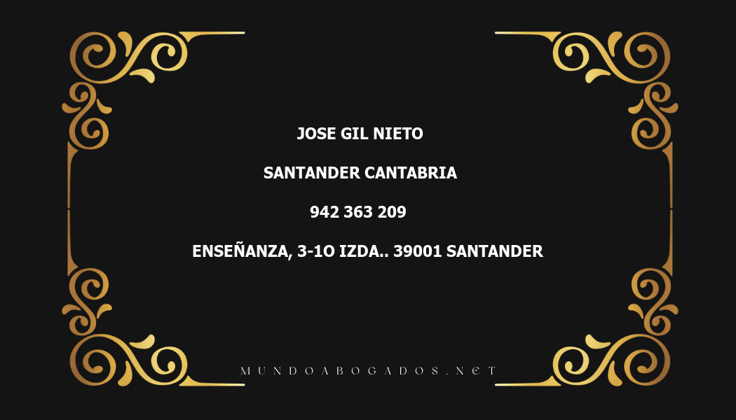 abogado Jose Gil Nieto en la localidad de Santander