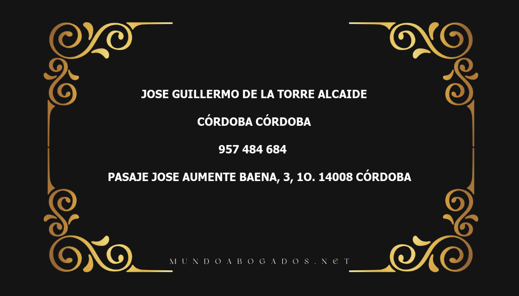 abogado Jose Guillermo De La Torre Alcaide en la localidad de Córdoba