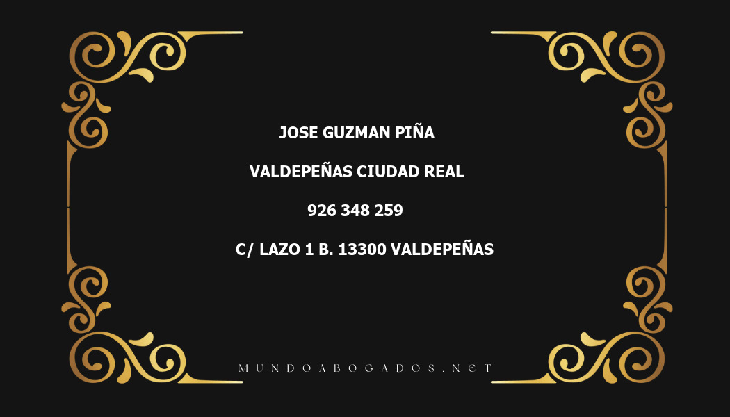 abogado Jose Guzman Piña en la localidad de Valdepeñas