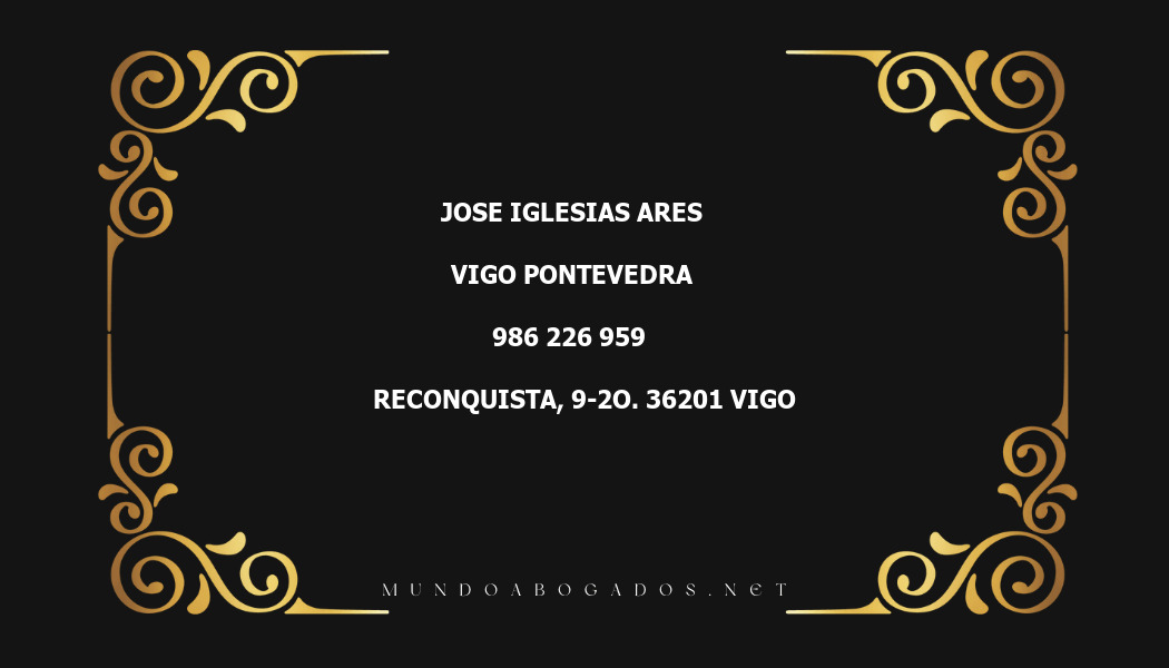 abogado Jose Iglesias Ares en la localidad de Vigo