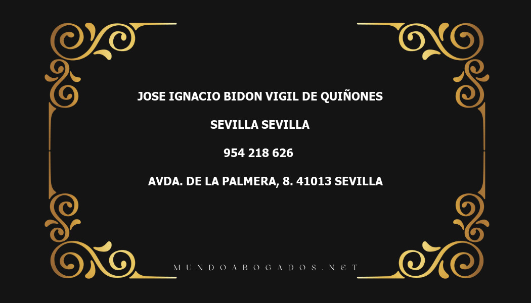 abogado Jose Ignacio Bidon Vigil De Quiñones en la localidad de Sevilla