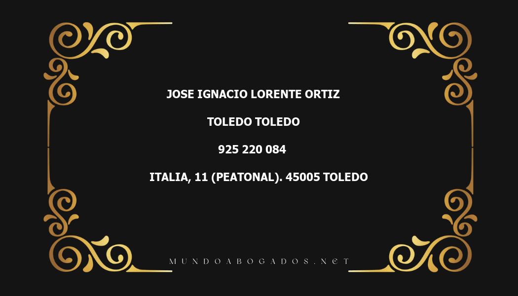 abogado Jose Ignacio Lorente Ortiz en la localidad de Toledo