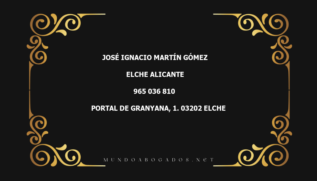 abogado José Ignacio Martín Gómez en la localidad de Elche