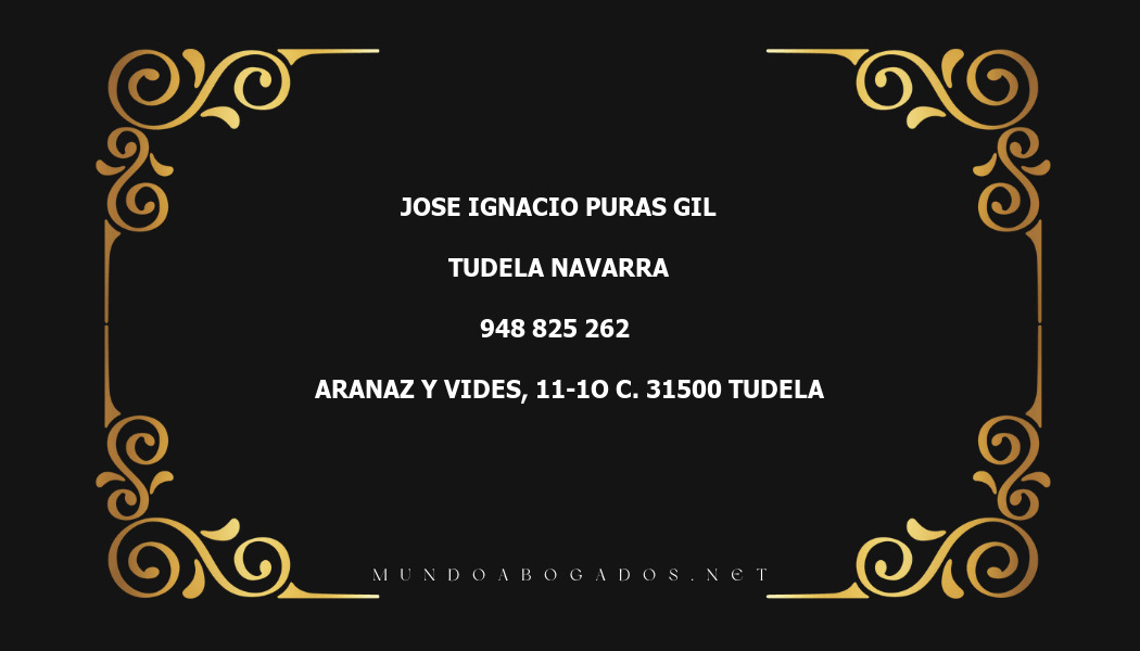 abogado Jose Ignacio Puras Gil en la localidad de Tudela