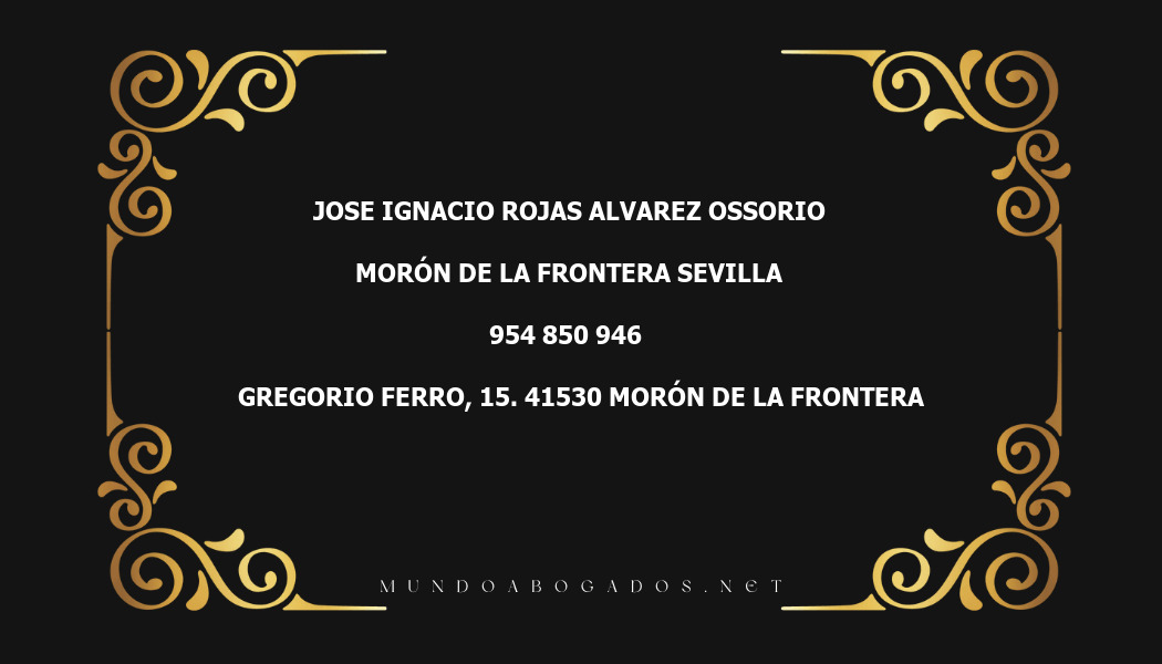 abogado Jose Ignacio Rojas Alvarez Ossorio en la localidad de Morón de la Frontera