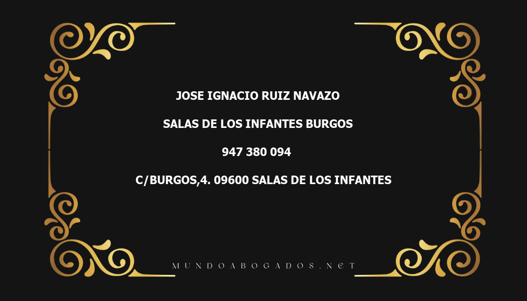 abogado Jose Ignacio Ruiz Navazo en la localidad de Salas de los Infantes