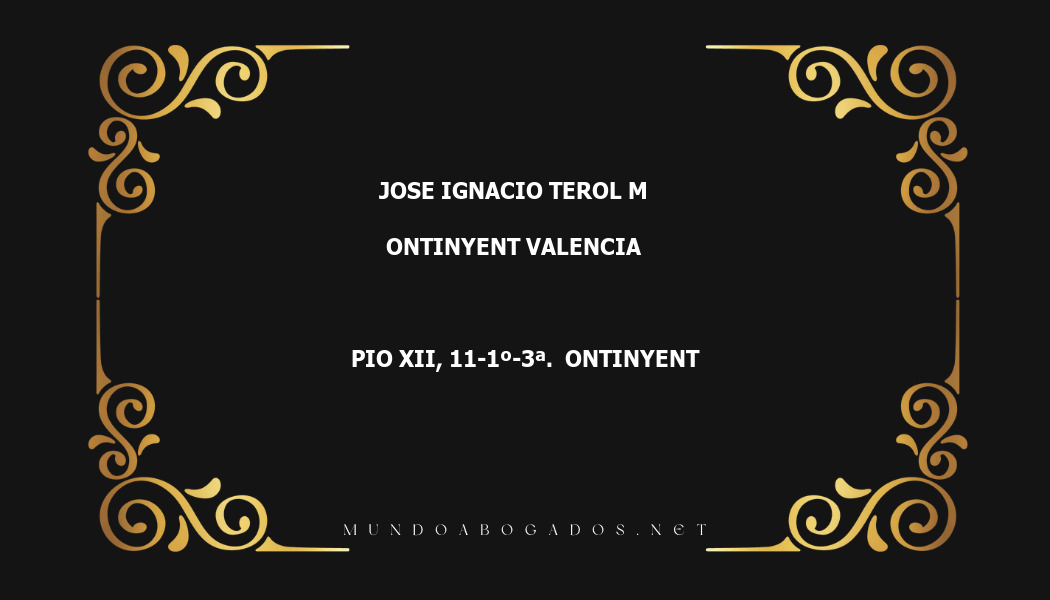 abogado Jose Ignacio Terol M en la localidad de Ontinyent