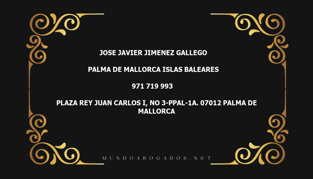 abogado Jose Javier Jimenez Gallego en la localidad de Palma de Mallorca