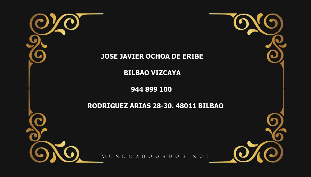 abogado Jose Javier Ochoa De Eribe en la localidad de Bilbao