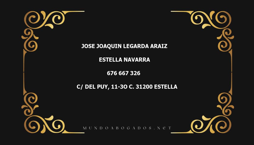 abogado Jose Joaquin Legarda Araiz en la localidad de Estella