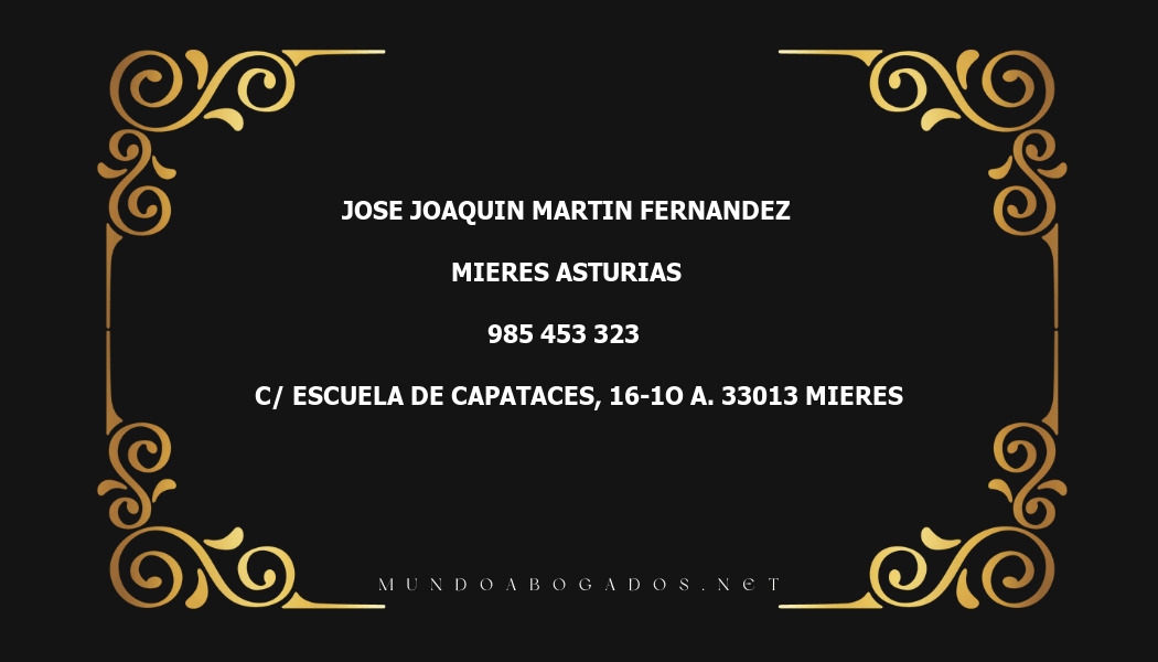 abogado Jose Joaquin Martin Fernandez en la localidad de Mieres