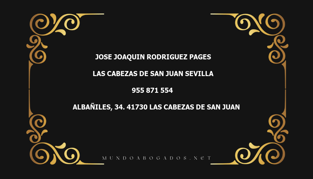 abogado Jose Joaquin Rodriguez Pages en la localidad de Las Cabezas de San Juan