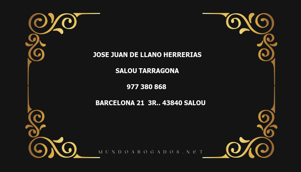 abogado Jose Juan De Llano Herrerias en la localidad de Salou