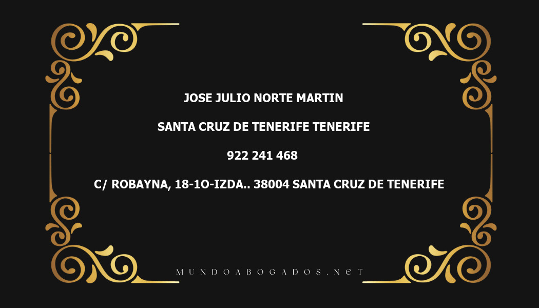 abogado Jose Julio Norte Martin en la localidad de Santa Cruz de Tenerife