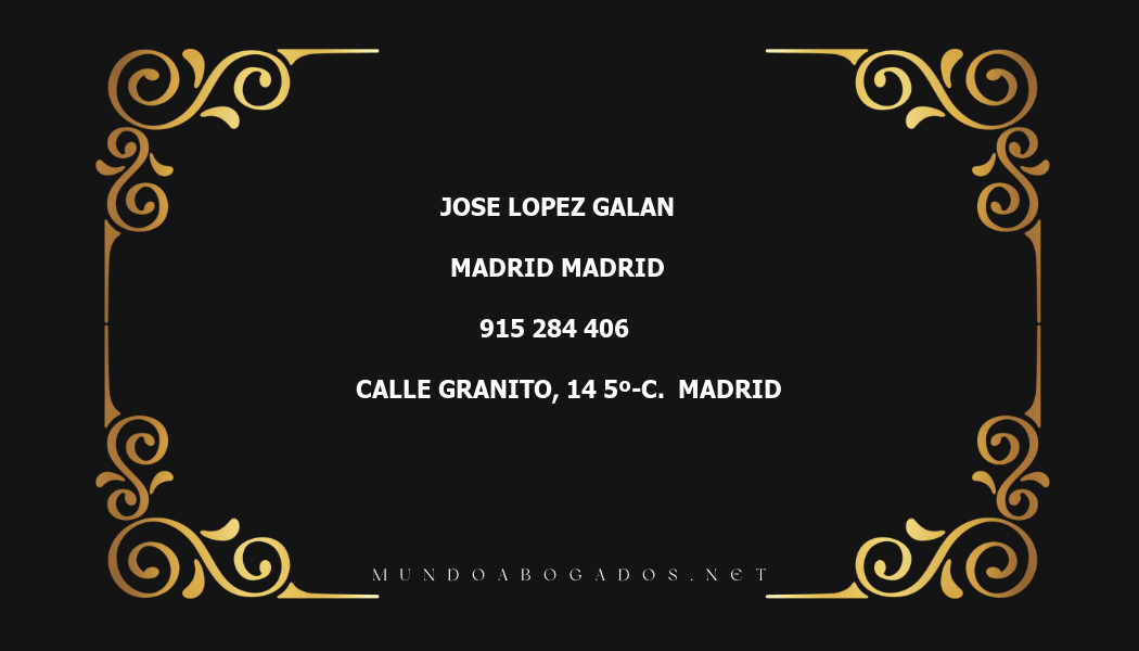 abogado Jose Lopez Galan en la localidad de Madrid