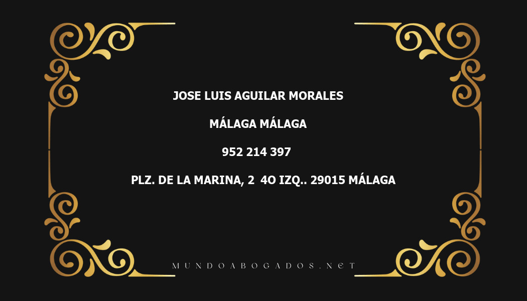 abogado Jose Luis Aguilar Morales en la localidad de Málaga