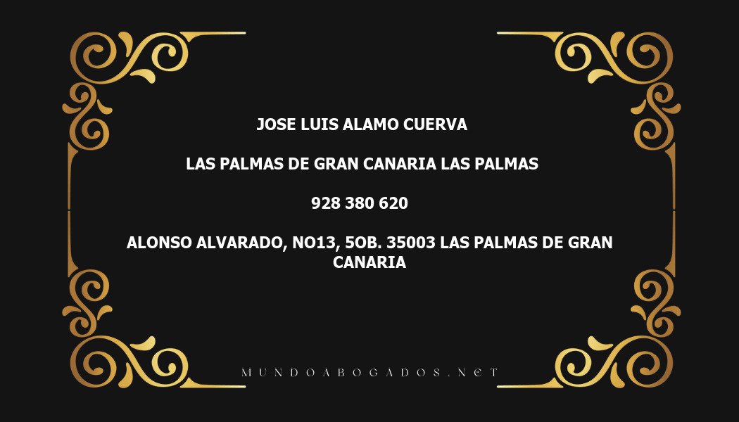 abogado Jose Luis Alamo Cuerva en la localidad de Las Palmas de Gran Canaria