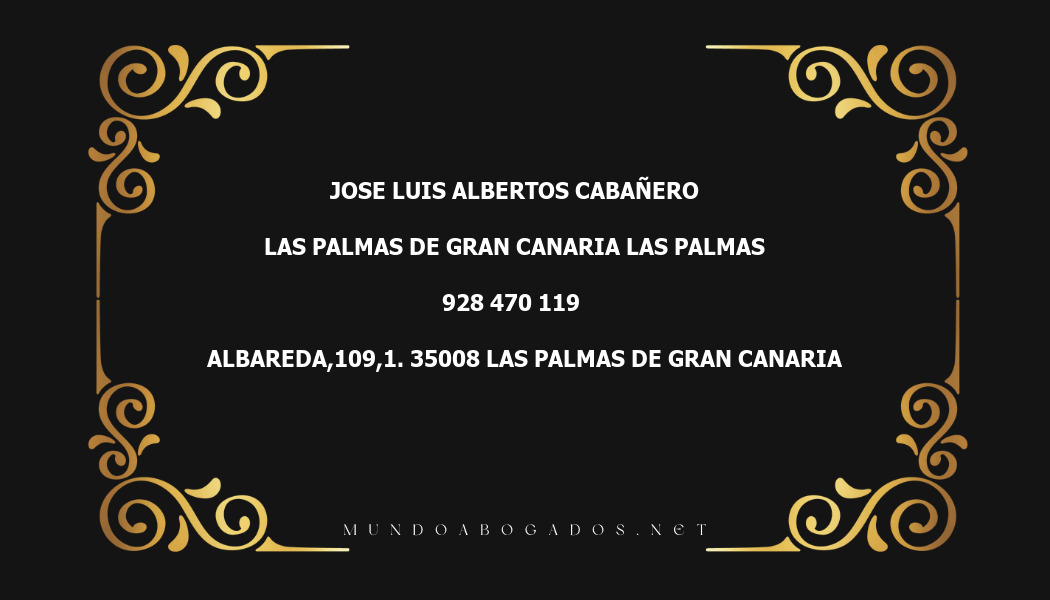 abogado Jose Luis Albertos Cabañero en la localidad de Las Palmas de Gran Canaria