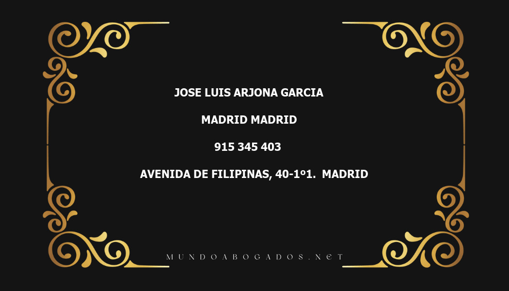 abogado Jose Luis Arjona Garcia en la localidad de Madrid