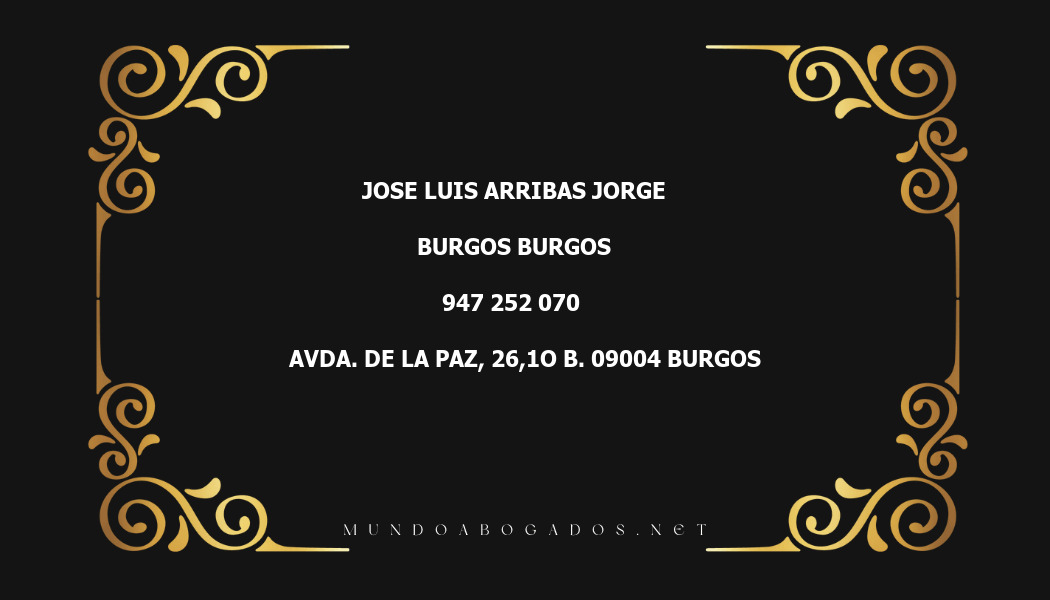 abogado Jose Luis Arribas Jorge en la localidad de Burgos