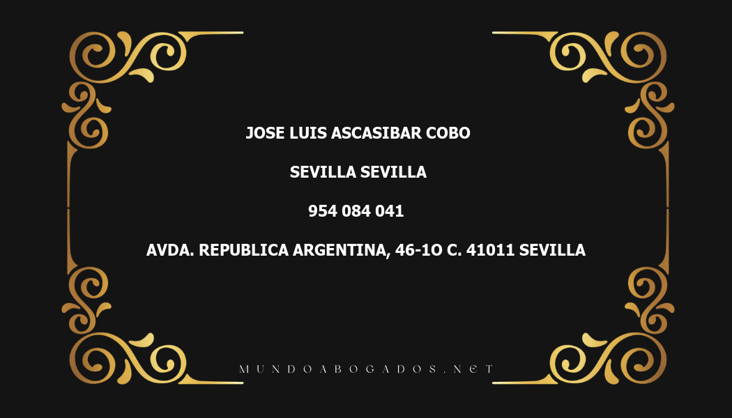 abogado Jose Luis Ascasibar Cobo en la localidad de Sevilla