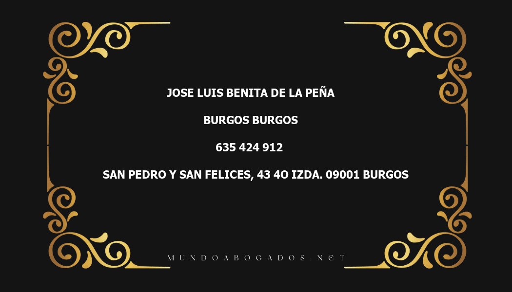 abogado Jose Luis Benita De La Peña en la localidad de Burgos