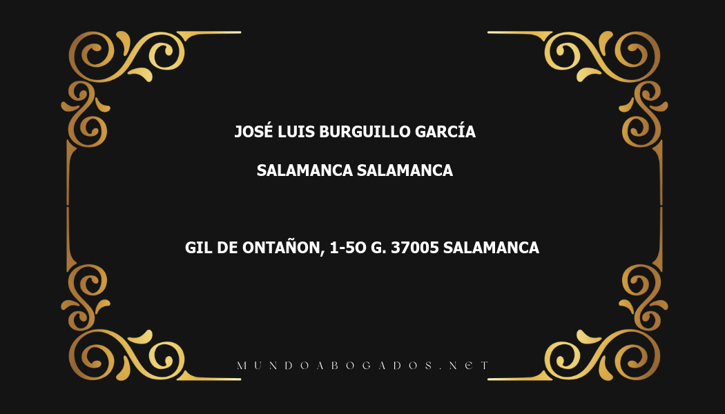 abogado José Luis Burguillo García en la localidad de Salamanca