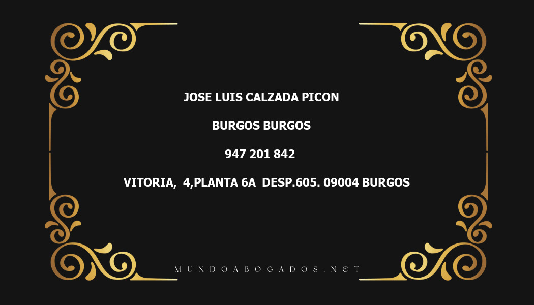 abogado Jose Luis Calzada Picon en la localidad de Burgos