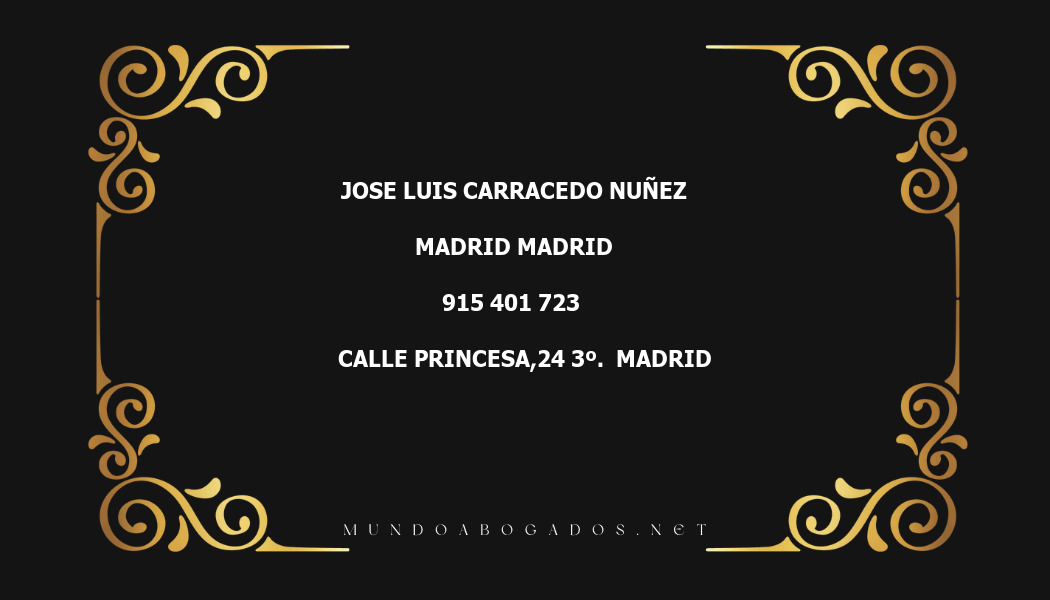 abogado Jose Luis Carracedo Nuñez en la localidad de Madrid