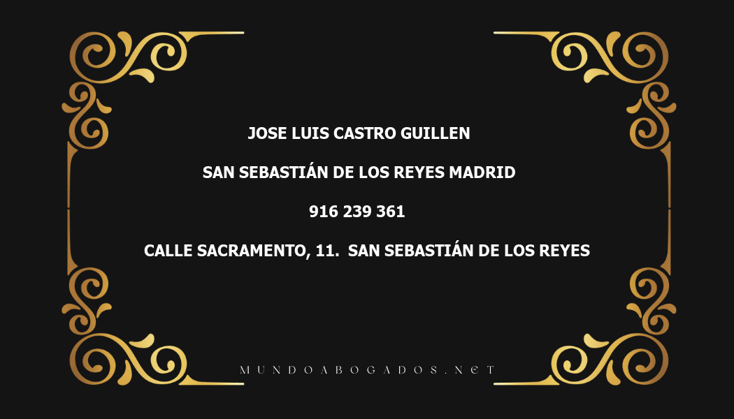 abogado Jose Luis Castro Guillen en la localidad de San Sebastián de los Reyes