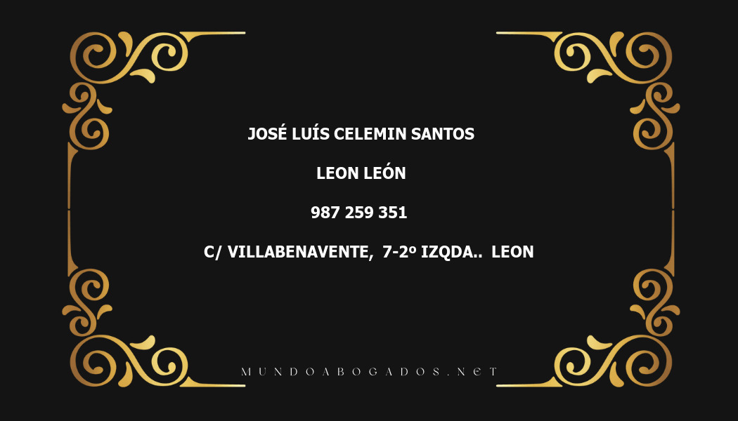 abogado José Luís Celemin Santos en la localidad de Leon