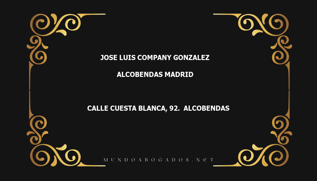 abogado Jose Luis Company Gonzalez en la localidad de Alcobendas