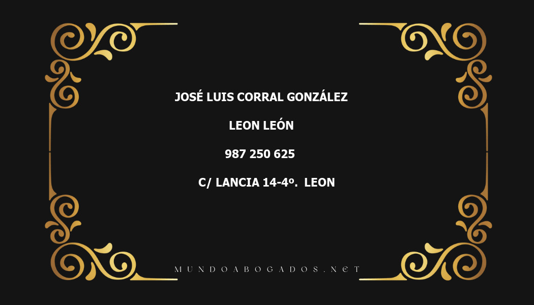 abogado José Luis Corral González en la localidad de Leon