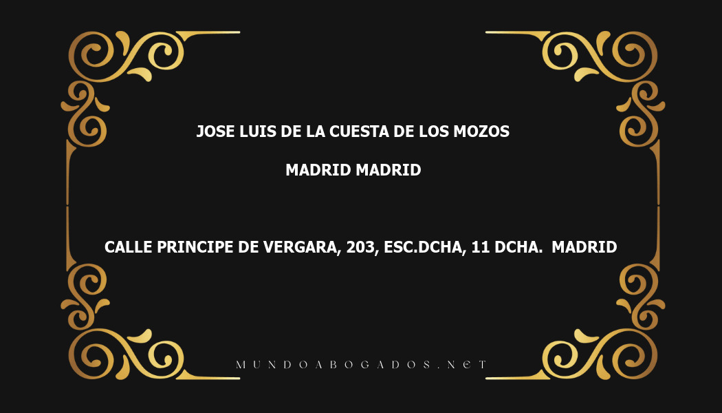 abogado Jose Luis De La Cuesta De Los Mozos en la localidad de Madrid