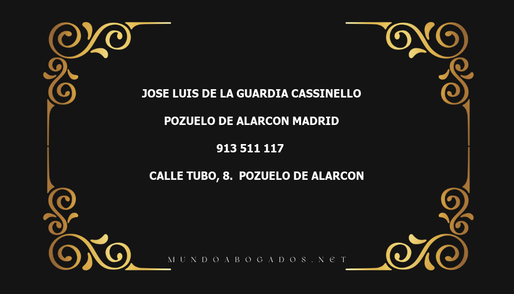 abogado Jose Luis De La Guardia Cassinello en la localidad de Pozuelo de Alarcon