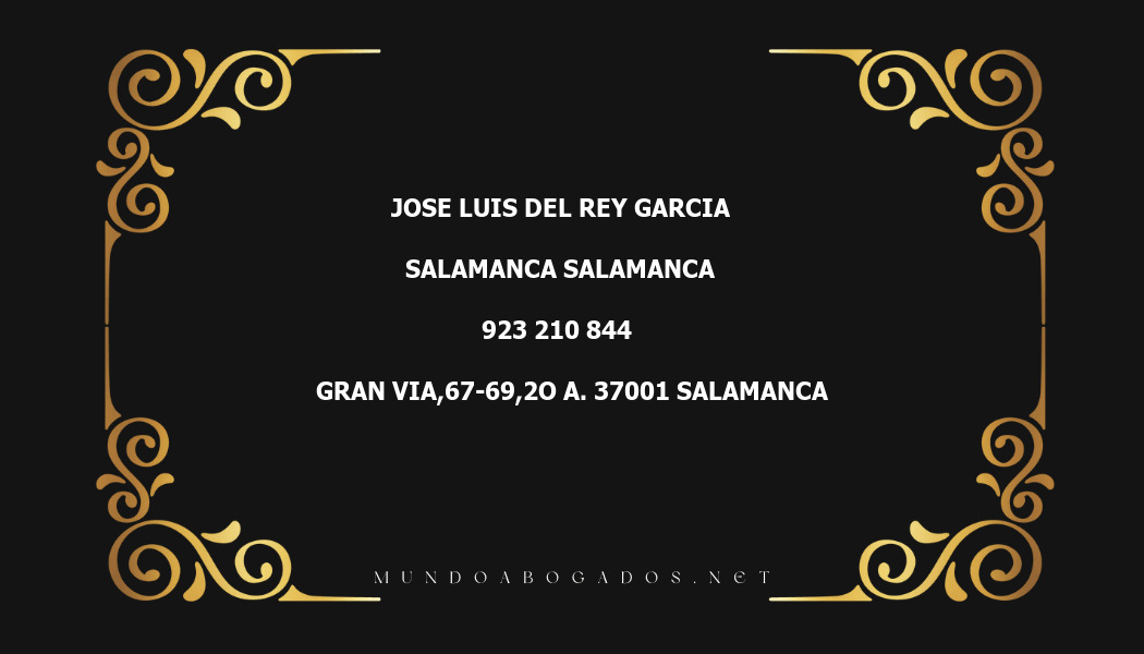 abogado Jose Luis Del Rey Garcia en la localidad de Salamanca