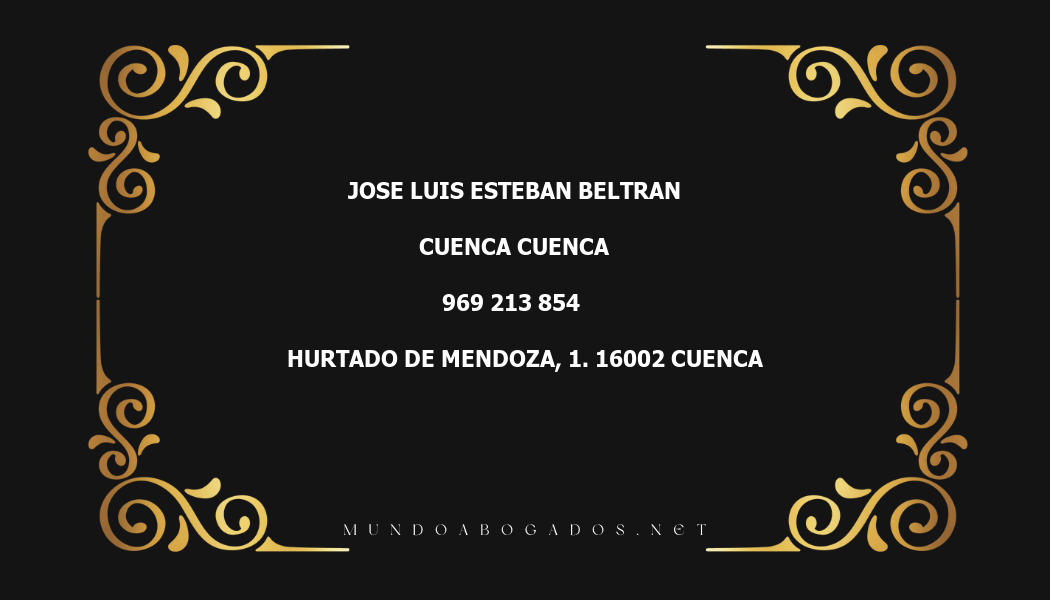 abogado Jose Luis Esteban Beltran en la localidad de Cuenca