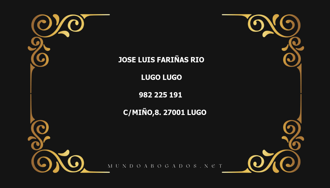 abogado Jose Luis Fariñas Rio en la localidad de Lugo