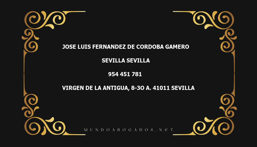 abogado Jose Luis Fernandez De Cordoba Gamero en la localidad de Sevilla