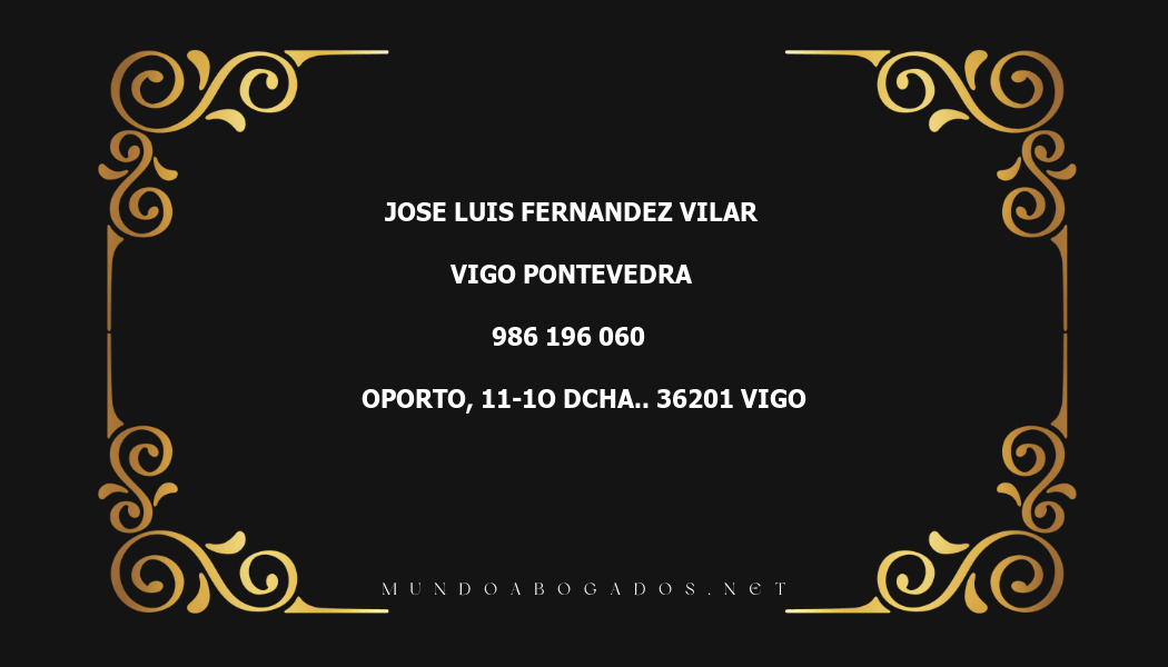 abogado Jose Luis Fernandez Vilar en la localidad de Vigo