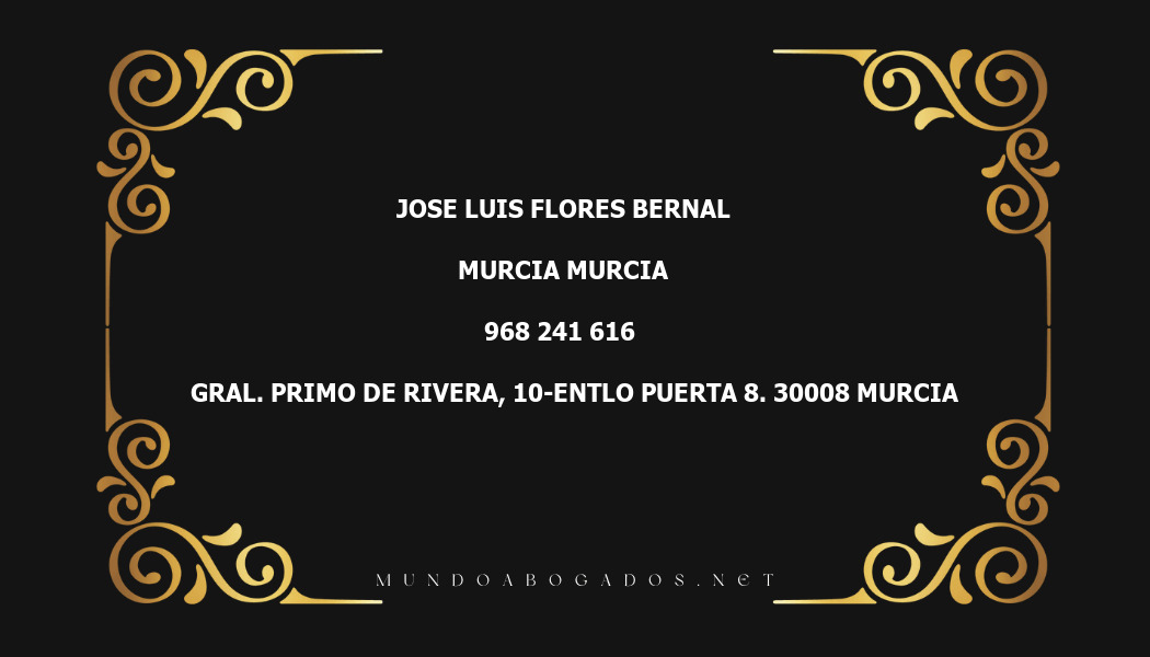 abogado Jose Luis Flores Bernal en la localidad de Murcia