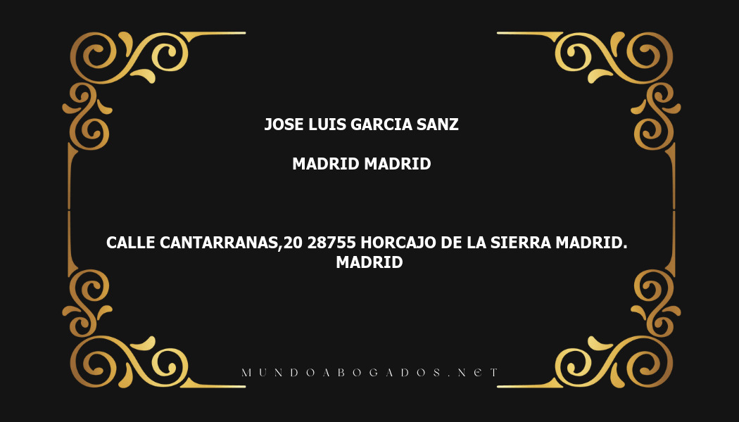 abogado Jose Luis Garcia Sanz en la localidad de Madrid