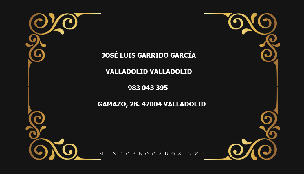 abogado José Luis Garrido García en la localidad de Valladolid